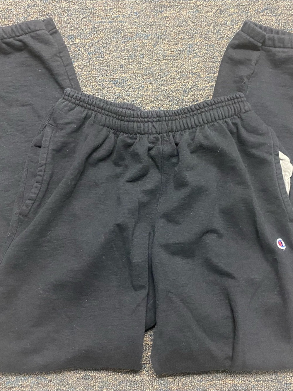 Champion Black Men's Sweatpants with Elastic Waist and Logo